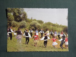 Képeslap,Tápé népviselet,népművészet látkép,részlet,1976-