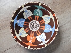 Régi csehszlovák kerámia fali tányér, jelzett.