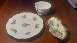 3 db herendi porcelán tálka pohár tányér