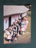 Képeslap,Tard,Matyó népviselet,népművészet látkép,részlet,1986-