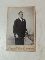 Antik kis méretű kabinetfotó, Langsfeld Mór kaposvár