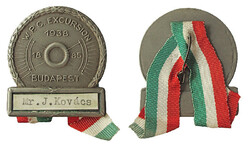 Energia Világkonferencia 1938 Budapest részvételi jelvény