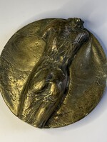 Modern Bronz fali plakett női akt