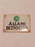 ÁLLAMI BIZTOSÍTÓ ZOMÁNC TÁBLA (G9)