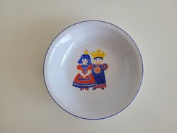 Mesemintás régi retro Alföldi porcelán gyerektányér király királylány mintás mélytányér