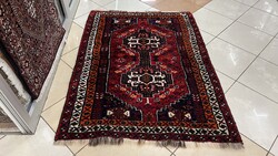 3924 Gyönyörű Iráni Shiráz kézi gyapjú perzsa szőnyeg 110X150CM INGYEN FUTÁR
