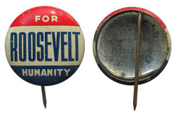 Roosevelt for humanity választási jelvény