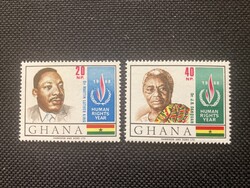 Emberi jogok éve 1968 - Ghana-i postatiszta bélyeg pár