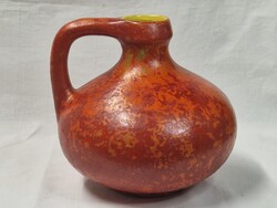 Ritka, Tófej, iparművészeti, mázas, kerámia váza vagy kancsó, hibátlan állapotban 18 cm. magas