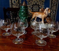 Vadászoknak   6db  2.5db űrtartalomú Talpas Konyakos pohár -Brandys pohár  (Bohemia Glass)  Újszer