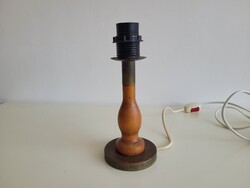 Retro réz és fa lámpa lámpatest régi mid century asztali lámpa lámpatest