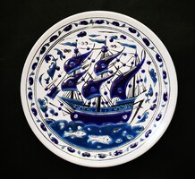 Dakas Ceramic görög, rodoszi hajós-halas TÁNYÉR