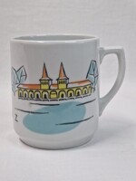 Ritka Drasche Budapest jelzett HÉVÍZ porcelán emlék bögre hibátlan állapotban 9 cm. magas