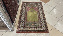 3996 Álomszép Török Kaiseri kézi Selyem perzsa szőnyeg 87X140CM INGYEN FUTÁR