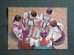 Képeslap,Buják népviselet,népművészet látkép,részlet,1973-