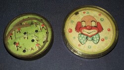 Antik fémkeretes golyós kézi ügyességi játékok trafikáru - FOCI + EGÉRFOGÓ 2db egybe a képek szerint