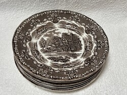 6 db angol porcelán süteményes tányér