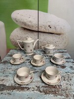 Zsolnay Manófüles Virágmintás Porcelán Kávéskészlet A156