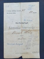 Közmunka könyvecske Mező-Berény 1897-ből, Bereczki Mihály