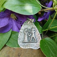 Retro applied art metalwork pendant