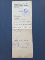 Végzés egy Zalabér-i lakos ügyében 1946-ból - bejelentés igazolás
