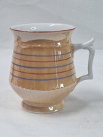 Régi lüszter mázas porcelán tejfölös csupor vagy hasas bögre hibátlan állapotban 10 cm. magas