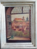 Antoni Wippel (lengyel festő, 1882-1969) : Városi tájkép az ablakon át