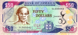 Jamaica 50 dollar 2012 UNC Emlékkiadás