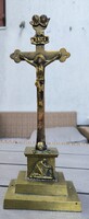 Antique Copper Cross, Jesus Christ Cross for Table, House Blessing, Angels