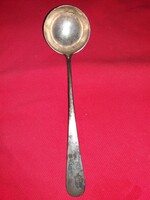 Antik ezüstözött alpakka szószos merőkanál 23 cm - 5,5 cm merőfejjel állapot a képek szerint