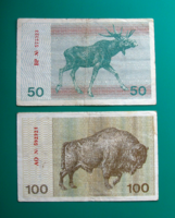 Litvánia -  50 és 100 Talonas  - 1991 - használt