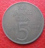Keletnémet emlék 5 márka 1969 (F23)