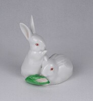 1V746 Kukoricát evő Herendi porcelán nyuszi páros
