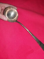 Antik ezüstözött alpakka pörköltes/főzelékes merőkanál 28 cm - 7,5 cm merőfej állapot képek szerint