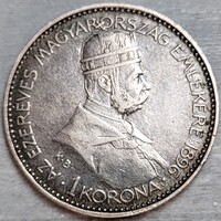 FJ ezüst 1korona Millenniumi 1896
