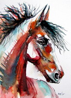 Horse IV -   watercolor painting - Ló IV -  akvarell festmény