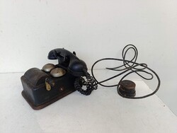 Antique Telephone LB24 Hungarian Royal Post Desktop Black Metal Ringer Device Damaged Missing 855 2273