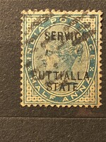 Brit India Victoria HALF ANNA  " SERVICE PATIALA STATE"