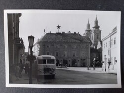 Régi fotó Győr belváros, Széchenyi tér 1950/60-as évek busszal
