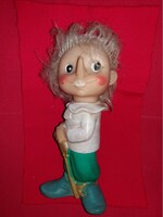 Régi CCCP orosz Pinokkió BURATTINO hajas gumi játék figura baba ARANY KULCSOCSKA 26cm képek szerint