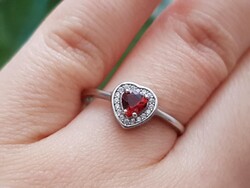 925 ös ezüst gyűrű Mozambik gránát drágakővel 7es meret