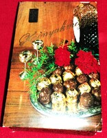 Régi Budapest Csokoládégyár Konyakmeggy bobbonos doboz 1976 papír doboz a képek szerint