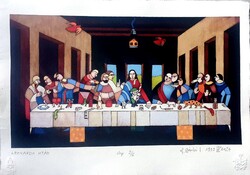 Ef Zámbó István - Leonardo után szabadon 30 x 42 cm EBP, merített papír