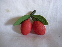 RÉGI KARÁCSONYFADÍSZ - VATTA GYÜMÖLCS!