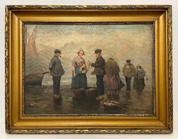 Garantáltan eredeti! Krupka Ferenc (1870-1928) olaj, vászon festmény szép állapotban! Nagy méret!