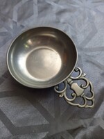 Royal Holland Pewter – díszes fogantyús ón tálka | Daalderop, vintage klasszikus