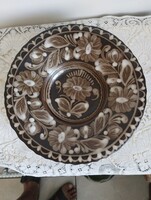 Antik barna mázas fali tányér