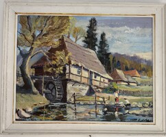 Életkép - Olaj festmény