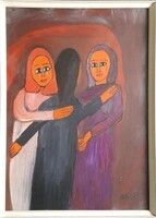 Oláh Jolán - Gyász 70 x 50 cm olaj, farost