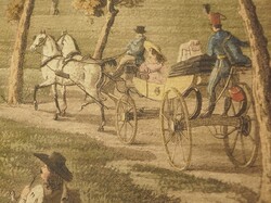 Hofbauer János (1803-1846): Pest-Buda látképe a Rákos mezejéről 1827-ből, 200 éves metszet!